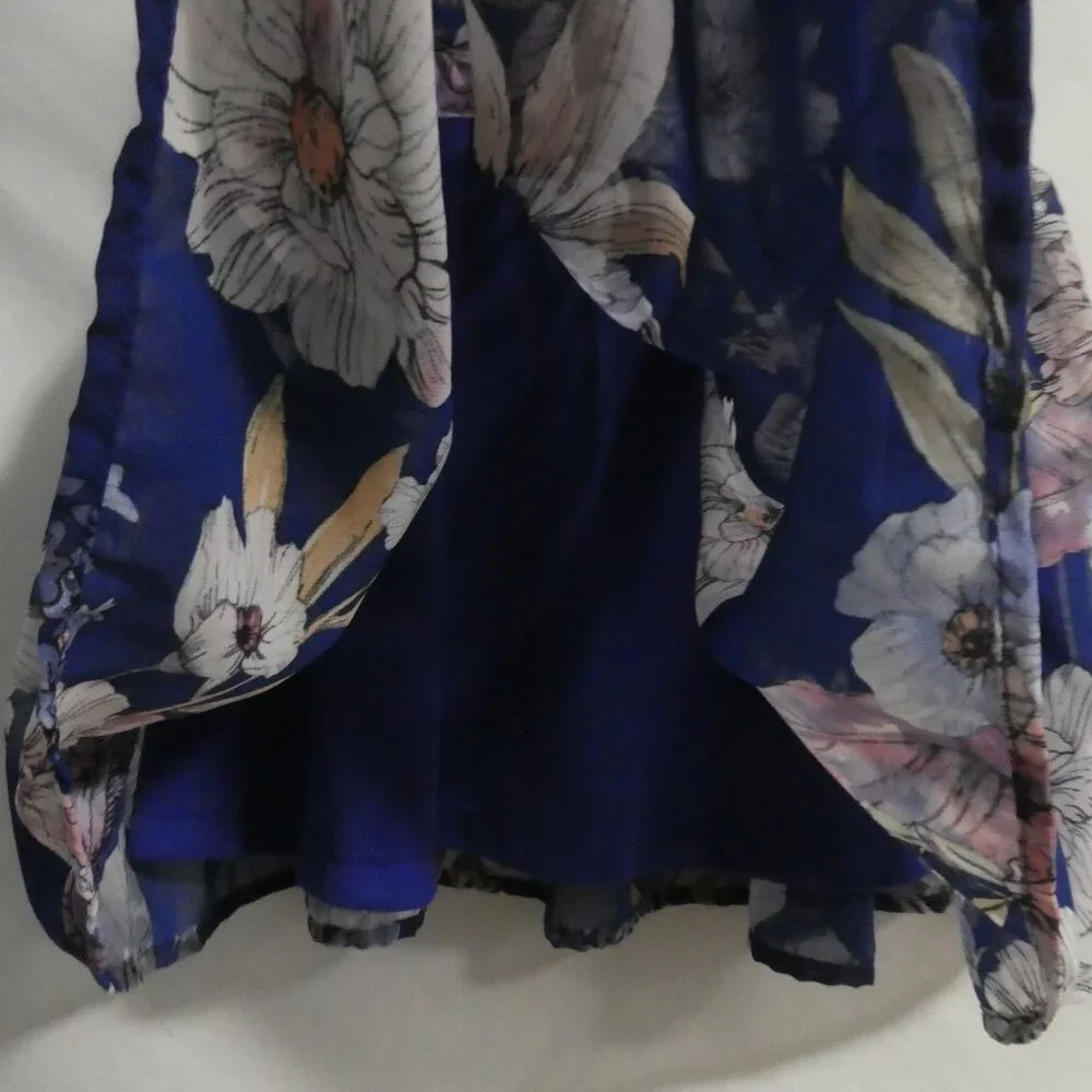 AVA & YELLY | size 6 | Sheer Sleeveless Floral Dress | Tie Back | Lined - Picture 16 of 16